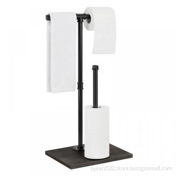 Free Standing Toilet Paper Dispenser with Towel Holder